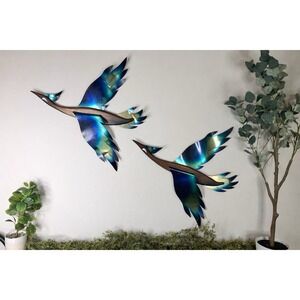 Masketeers Wood & Brass Wall Art Vintage MCM Decor Rossini Japan Phoenix Bird